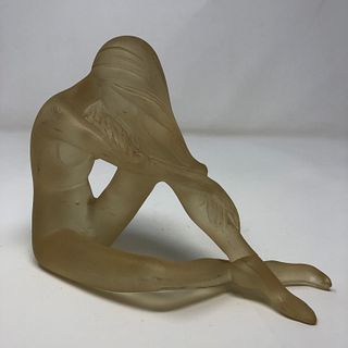 Papillion NUDE woman Glass translucent Figurine