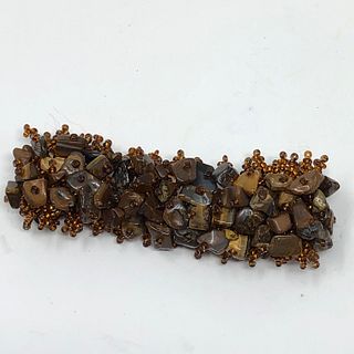 Chipstone coppery beads sweet cuff/bracelet