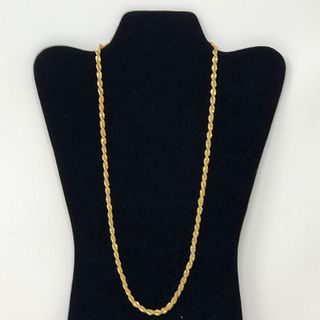 Goldtone Braided chain clasp necklace