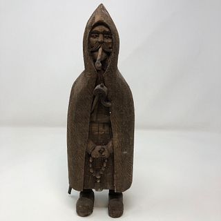 Vintage Hand Carved statue Monk/ Shepard