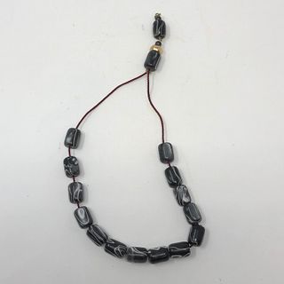 Black/white swirl barrel bead statement bracelet