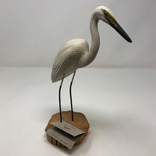 LITCHFIELD COLLECTION Snowy Egret Statue on stand