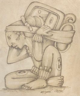 INCA, MAYA, AZTEC MIGUEL MIGUEL AUGEL SIGNED engraving