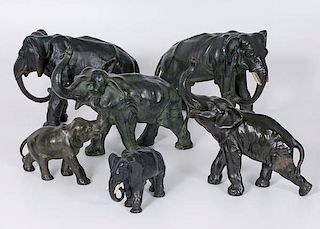 Cast Metal, Ceramic, and Plaster Elephants 