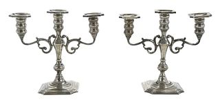Pair Weighted Sterling Candelabra