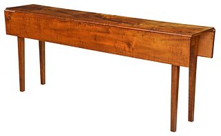 American Federal Style Tiger Maple Drop Leaf Table
