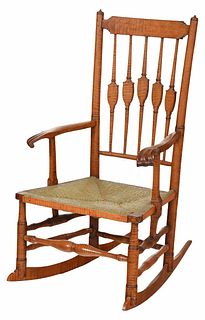 American Federal Tiger Maple Rocking Chair