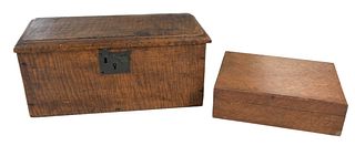 Two Lidded Maple Wood Boxes