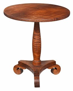 American Classical Tiger Maple Pedestal Table