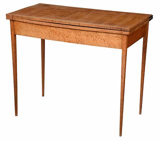 American Federal Style Tiger Maple Games Table