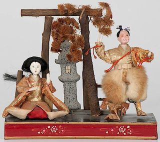Pair of Japanese Staged Dolls 