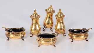 Tiffany Silver Gilt Casters and Salts 