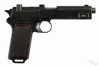 Steyr Hahn Model 1912 semi-automatic pistol, 9 mm, 5'' barrel, serial #9626J. C & R