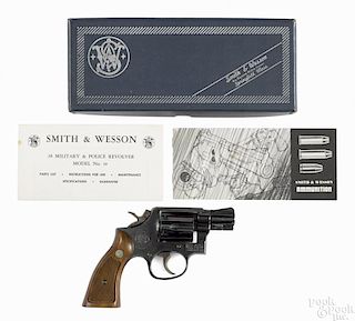 Smith & Wesson Model 10-7 revolver, .38 special caliber, blued with walnut grips, 2'' round barrel