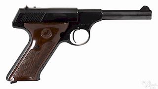 Colt Challenger semi-automatic pistol, .22 long rifle caliber, with brown plastic grips