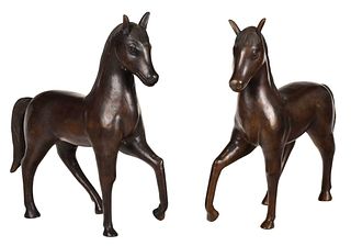 Two Decorative Bronze Horses