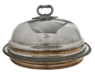 Silver Plate Dome Meat Cover and Base