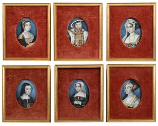 Six Portrait Miniatures of Henry VIII and Wives