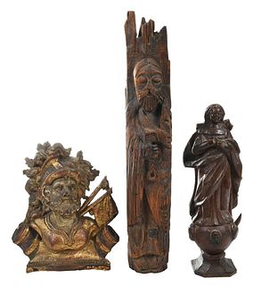 Three Continental Carved Architectural Elements