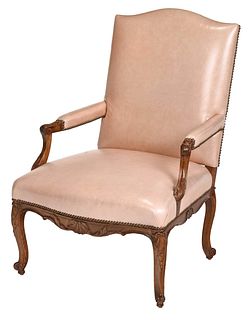 Provincial Louis XV Style Carved Beechwood Armchair