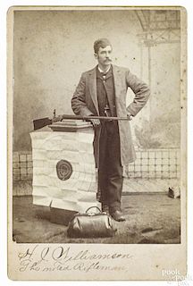Carte-de-visite cabinet photo of H. J. Williamson, The noted Rifleman, late 19th c.
