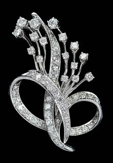 Platinum Diamond Brooch 