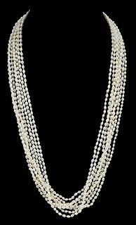 Eight Pearl Necklaces 