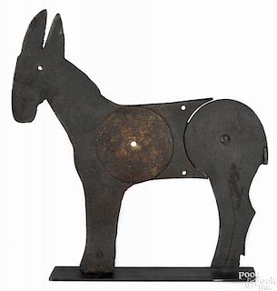 Attributed to A. J. Smith Manufacturing Co., cast iron kicking donkey shooting gallery target