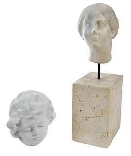 Two Carved Marble Heads