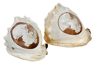 Two Continental Carved Cameo Shells