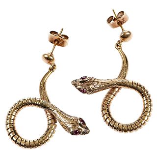 9kt. Snake Earrings 