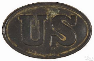 Civil War US belt buckle, ca. 1863, 3 1/2'' w.