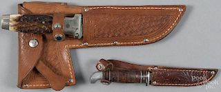 Case Knife-Ax, the sheath dated 1935, retaining its original box, blade - 4 1/2'' l.,