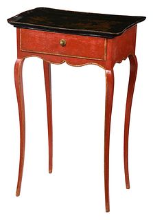 Fine Queen Anne Japanned Red Lacquer Side Table