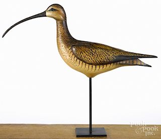 William Gibian (Onancock, Virginia), carved and painted long billed curlew decoy