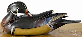 William Gibian (Onancock, Virginia), carved and painted preening wood duck drake