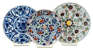 Three Small English and Dutch Delftware Plates 