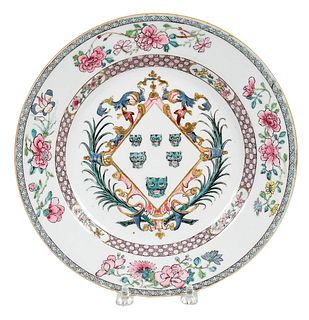 Chinese Export Armorial Plate, Arms of Izod