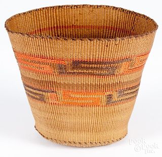 Tlingit basketry bowl, ca. 1900, 4 1/2'' h., 5 1/4'' dia. Provenance: DeHoogh Gallery, Philadelphia.