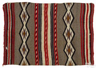 Navajo regional rug, early 20th c., with diamond bands, 58'' x 41''.