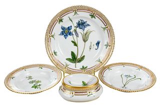 Four Pieces of Royal Copenhagen Flora Danica