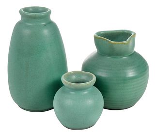 Three Small Teco Art Pottery Vases