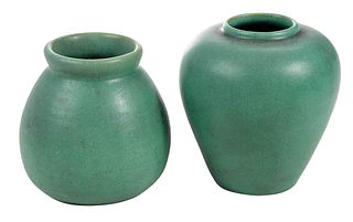 Two Small Teco Art Pottery Vases