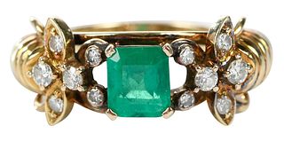 18kt. Emerald and Diamond Ring 