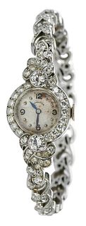 Hamilton Platinum Diamond Watch 
