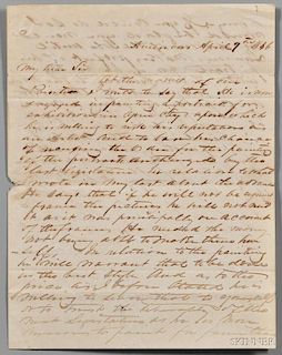 Crawford, William H. (b. about 1815) Autograph Letter Signed, 9 April 1846.