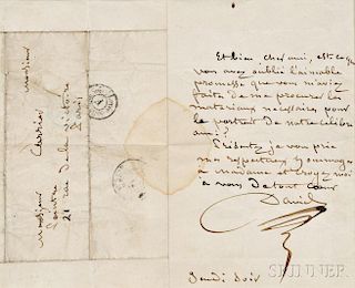 David, Jacques-Louis (1748-1825) Autograph Letter Signed, undated.