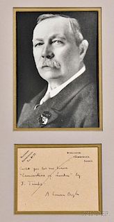 Doyle, Sir Arthur Conan (1859-1930) Autograph Postcard Signed, 27 February 1928.