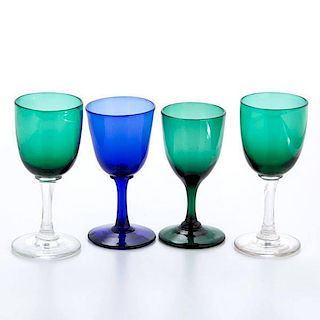 Group of Free Blown Wine Glasses 