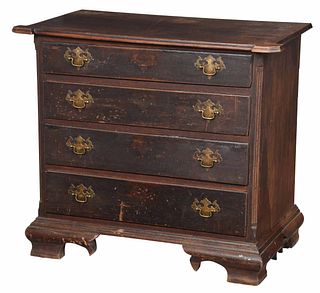 Rare Connecticut Chippendale Chest in Old Surface